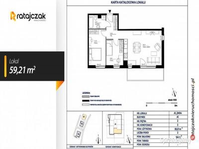 Mieszkanie Gdańsk 59.21m2 3 pokojowe