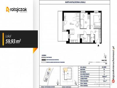 Ogłoszenie mieszkanie Gdańsk 59.93m2 3 pokoje