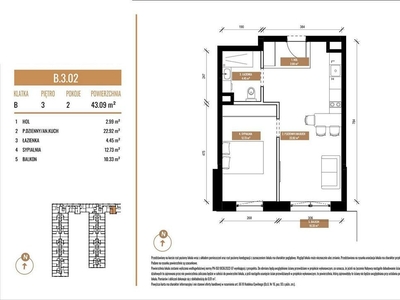 Belg Apartamenty - 2 pokoje 43,11 m2