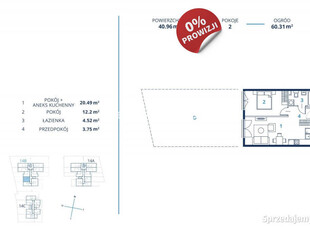 Mieszkanie do sprzedania 40.96m2 2 pokojowe Kraków