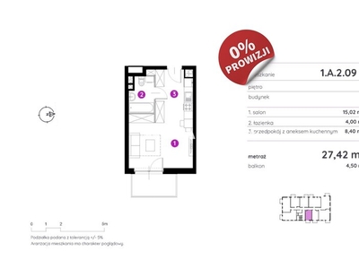 Mieszkanie na sprzedaż 37,68 m², piętro 4, oferta nr BS2-MS-298353-3