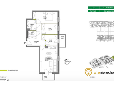 Mieszkanie na sprzedaż 73,47 m², piętro 2, oferta nr 806336