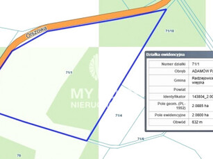 Działka budowlana Adamów-Parcel