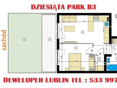 Mieszkanie Lublin 42.64m2 2 pok
