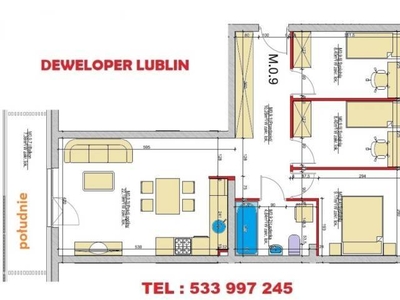 Mieszkanie Lublin 63.28m2 4 pokoje