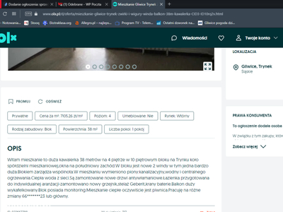 Mieszkanie Gliwice Trynek Żwirki i Wigury winda balkon 36,5m