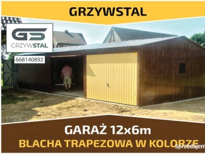 B5 Garaż Blaszany 12x6 | Garaże Blaszane| Wiata| Hala|Magazyn - GRZYWSTAL