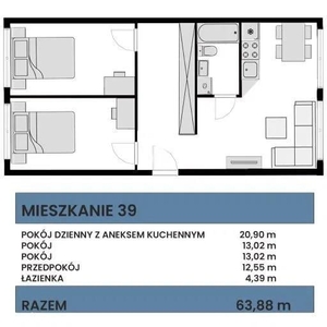 lesko nowe mieszkania 64m2