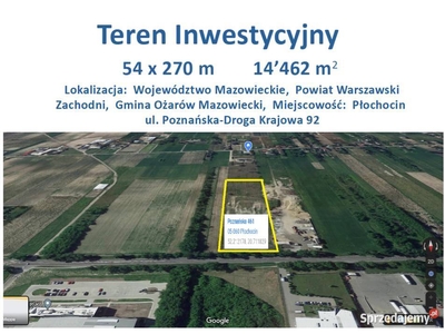 Wynajmę Teren Usługowo Przemysłowy 14462m2