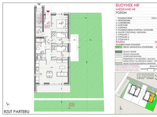 Mieszkanie parter 60,75 m2, taras, ogród, postój.