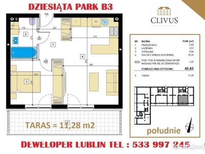 Mieszkanie 40.65 metrów 2 pokojowe Lublin