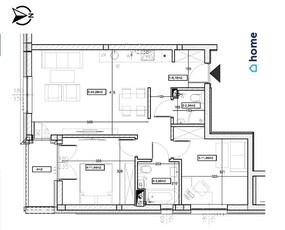 3 pokoje - 61,55m2 - balkon - stan deweloperski