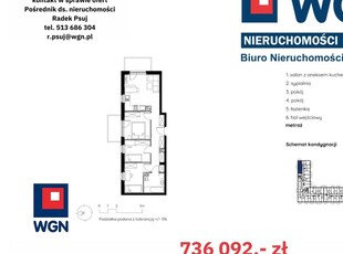 Mieszkanie, 57,96 m², Lublin