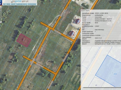 Działka budowlana Sokołów Młp 9.37 ara