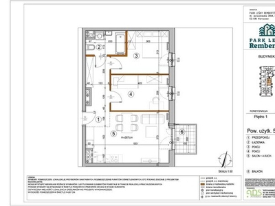 Mieszkanie na sprzedaż 54,00 m², piętro 1, oferta nr 99476
