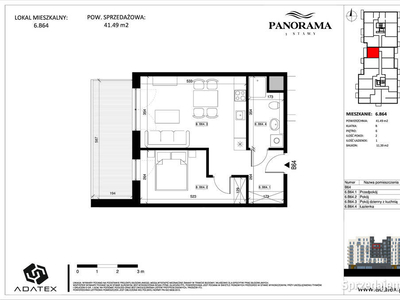 Panorama 3 Stawy Mieszkanie 41,49 m2 - 6.B64