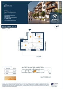 1 pokojowe mieszkanie Eco Vista Stabłowice B.3.12