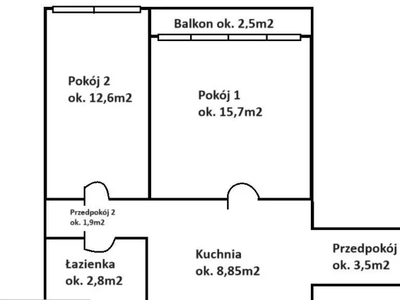 2pok 45m, ok. Gajowickiej BALKON/PIWNICA (Wrocław)