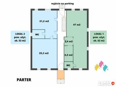Lokale usługowe 42 m2-61 m2, parking, klimatyzacja