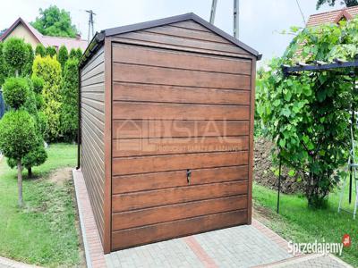 GARAŻ BLASZANY 3m x 6m - dwuspad - Brama LUX142