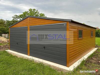 GARAŻ BLASZANY 6m x 6m dwuspadowy blaszak LUX206