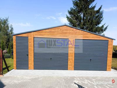 GARAŻ BLASZANY 8m x 7m dwuspad - 2x Brama LUX130