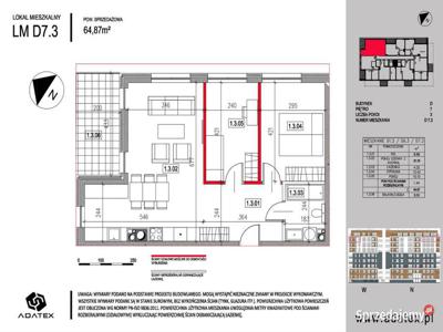 Osiedle Nowa Dąbrowa Mieszkanie 64,87 m2 LM D7.3 budynek D