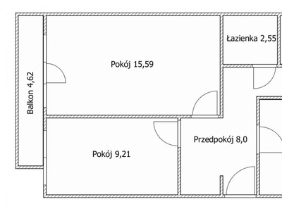 3 pokojowe mieszkanie do remontu Lsm - 57 m2