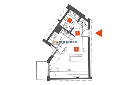 1-pokojowe mieszkanie 25m2 + balkon