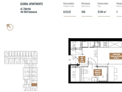 2-pokojowy apartament inwestycyjny 45m2 + balkon