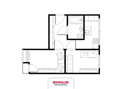 Słoneczne 2-pokojowego mieszkanie - 42,22 m2