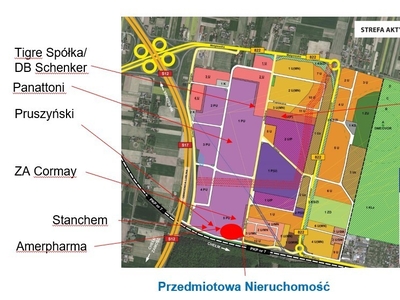 Uzbrojone 4 działki pod inwestycyje w strefie w różnych rozmiarach