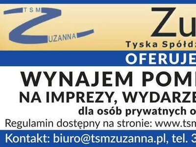 Wynajem pomieszczeń na imprezy, wydarzenia, zajęcia