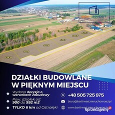 Działki budowlane 6 km od Ostrołęki