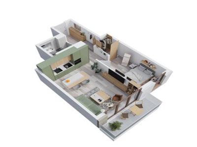 Mieszkanie 43,84 m², piętro 3, oferta nr B11.M12