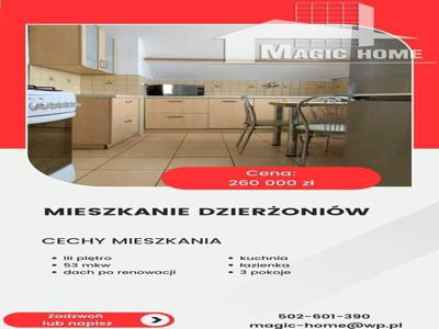 Mieszkanie na sprzedaż 3 pokoje Dzierżoniów, 57 m2, 3 piętro