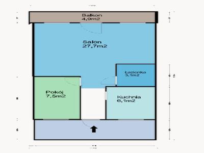 Mieszkanie na sprzedaż 2 pokoje Wrocław Fabryczna, 44,50 m2, 3 piętro