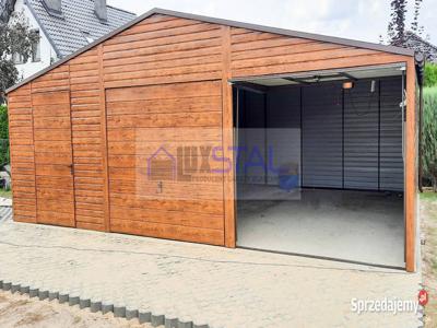 GARAŻ BLASZANY 9m x 7m - dwuspad 2x Brama LUX139