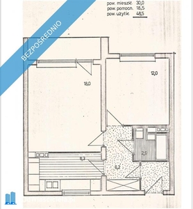 Bezpośrednio sprzedam 2 pokojowe mieszkanie