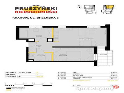 Mieszkanie Kraków 51.97m2 3-pokojowe