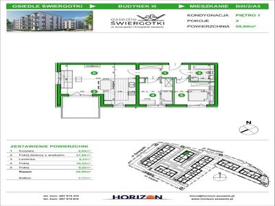 58,60 m2 | 3 pok. | Oś. Świergotki | BIII/2/A5