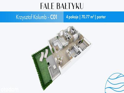 Fale Bałtyku| C01 | 4 pokoje z OGRODEM 41m²