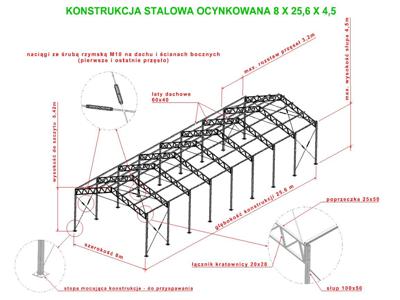 PROMOCJA 8x26!!! Konstrukcja ocynkowana Hala wiata magazyn garaż