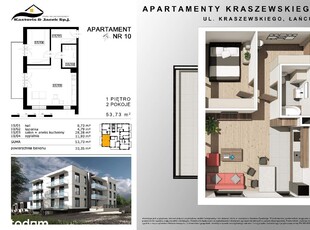 53,73m2, 2 pokoje, winda - Łańcut ul.Kraszewskiego