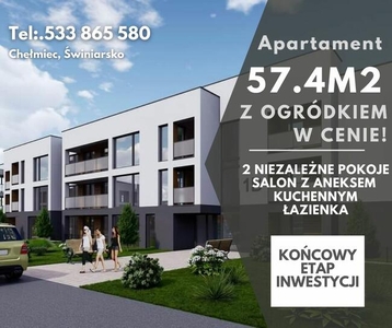 NOWE MIESZKANIE NA SPRZEDAŻ CHEŁMIEC 57.4m2 ST.DEWELOPERSKI