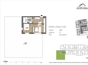 Bolszewo mieszka. 2 pok. z balkonem 34,40 m2 M22