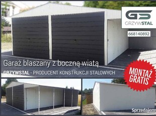 B68 Garaż Blaszany BIAŁY - Garaże Blaszane -Blaszak - Wiata - GRZYWSTAL