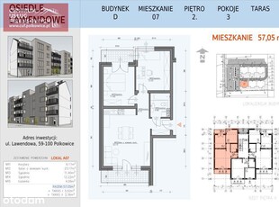 Nowe budownictwo-II p. 57,05 m2-3 pok. Lawendowa,