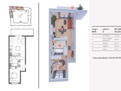 43,51 m2 - Blisko centrum