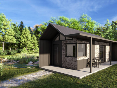 Działka z ramą domku letniskowego Tiny House